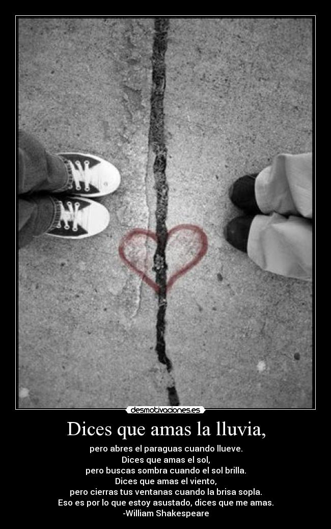 Dices que amas la lluvia, -