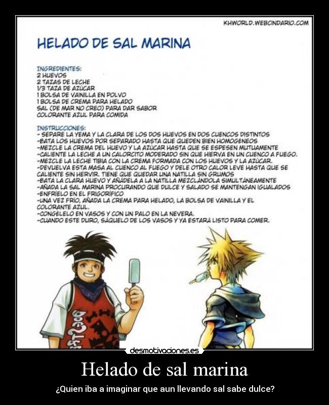 Helado de sal marina - ¿Quien iba a imaginar que aun llevando sal sabe dulce?