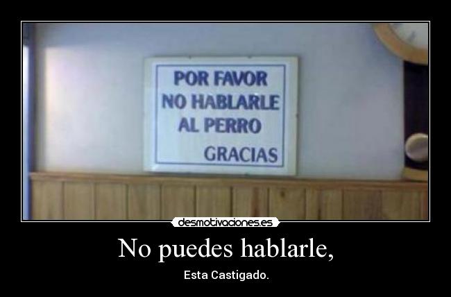 No puedes hablarle, - Esta Castigado.