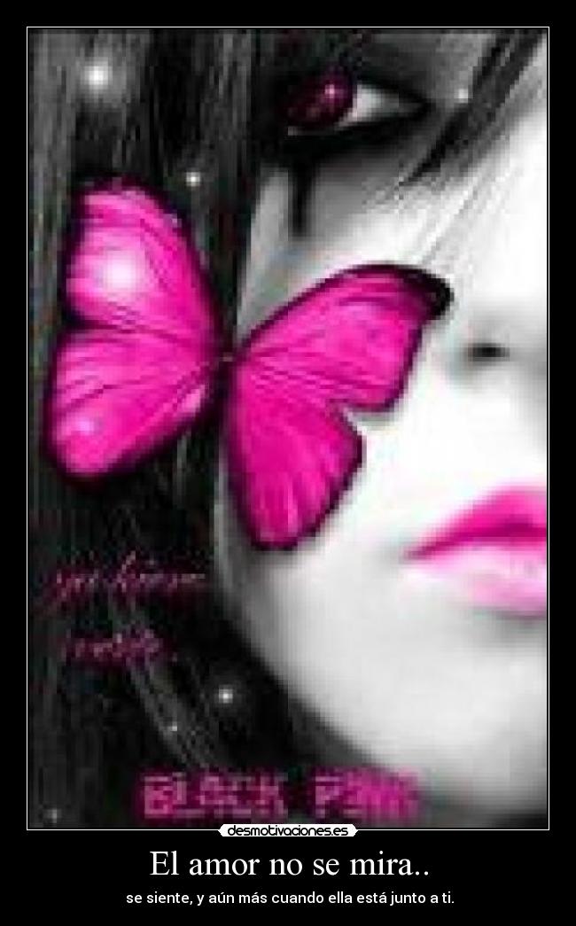 El amor no se mira.. - se siente, y aún más cuando ella está junto a ti.