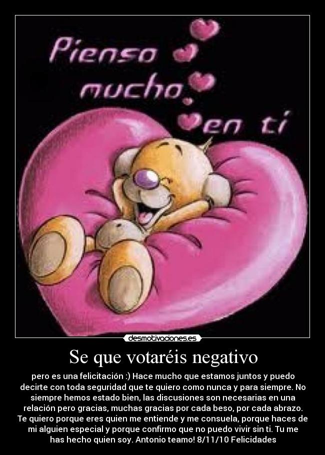 Se que votaréis negativo -