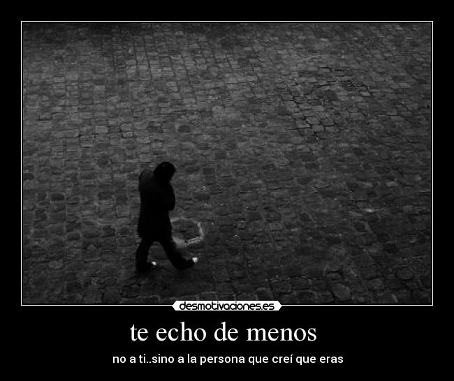 te echo de menos - no a ti..sino a la persona que creí que eras