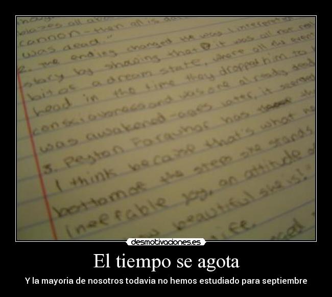 El tiempo se agota -