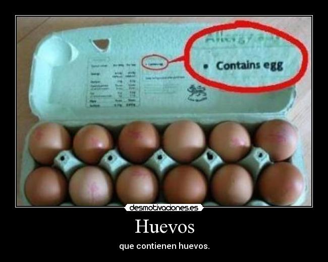 Huevos - que contienen huevos.