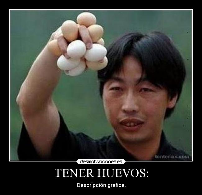 TENER HUEVOS: - Descripción grafica.