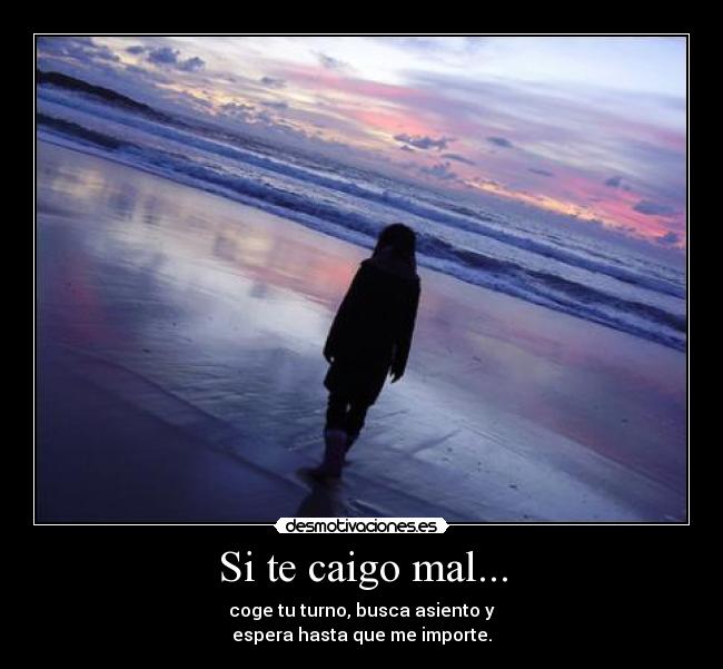 Si te caigo mal... - coge tu turno, busca asiento y
espera hasta que me importe.