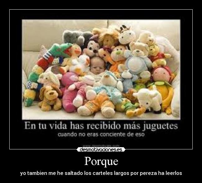 Porque - yo tambien me he saltado los carteles largos por pereza ha leerlos