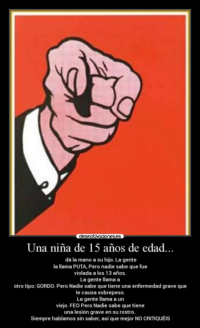 Una niña de 15 años de edad... - 