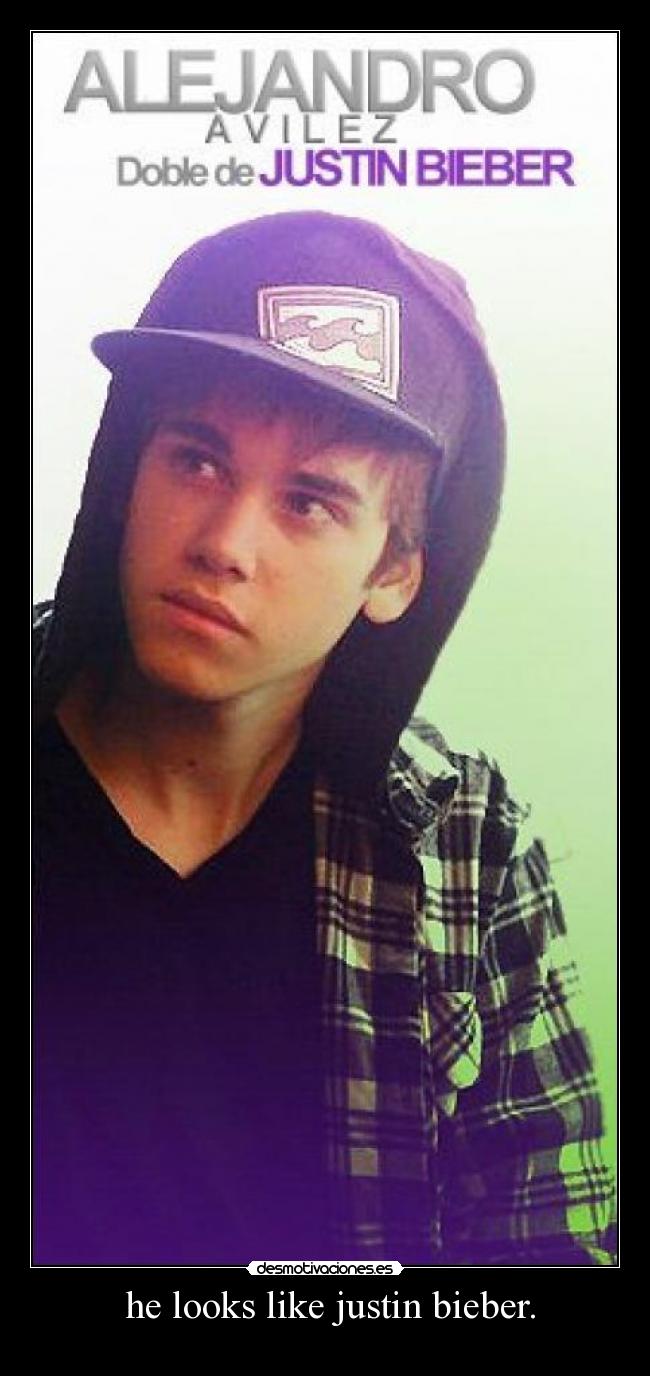 he looks like justin bieber. -