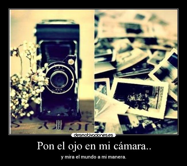 Pon el ojo en mi cámara.. - y mira el mundo a mi manera.