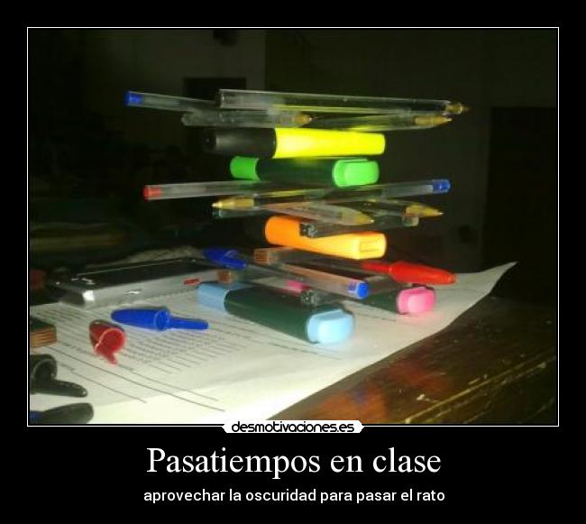 Pasatiempos en clase - aprovechar la oscuridad para pasar el rato