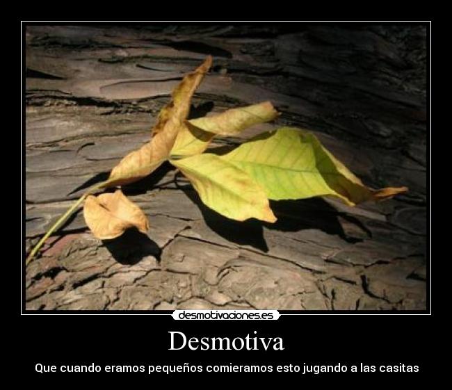 Desmotiva - Que cuando eramos pequeños comieramos esto jugando a las casitas