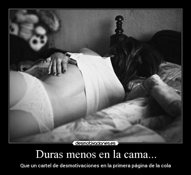 carteles mujer cama ropa interior desmotivaciones