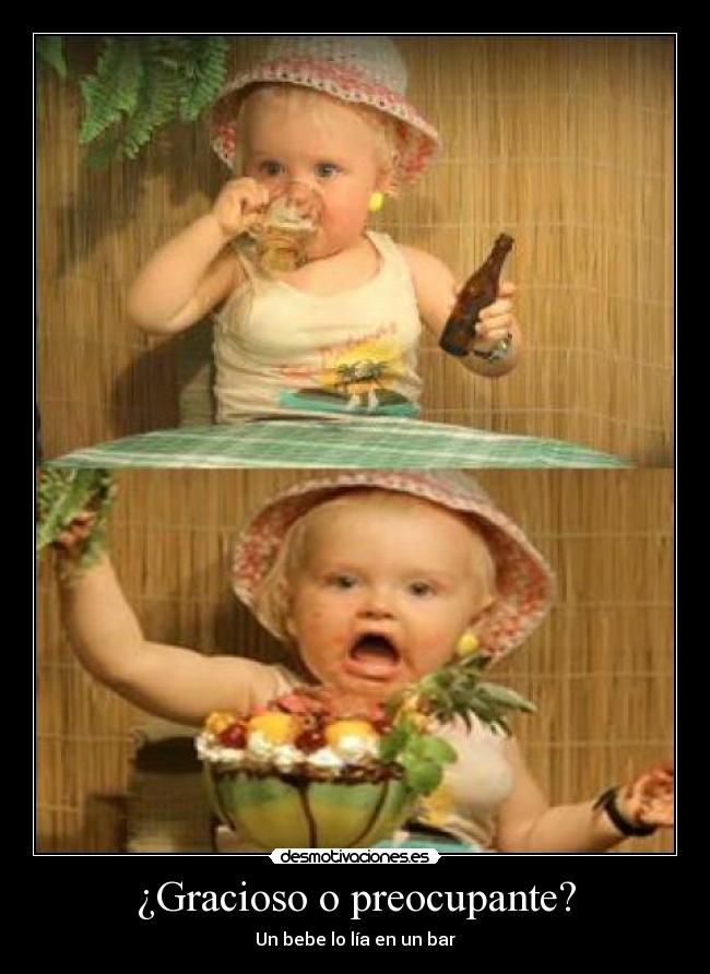 ¿Gracioso o preocupante? - Un bebe lo lía en un bar