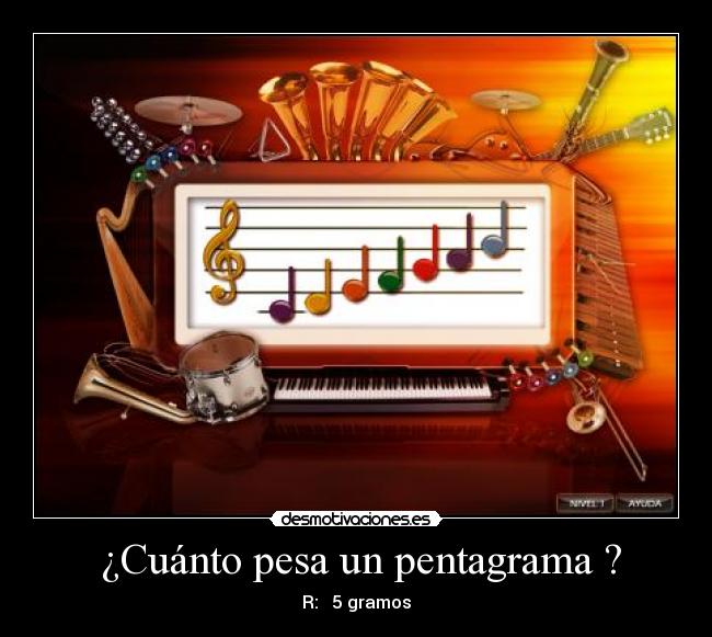 ¿Cuánto pesa un pentagrama ? -