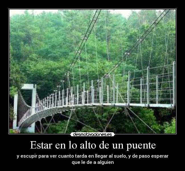 Estar en lo alto de un puente -