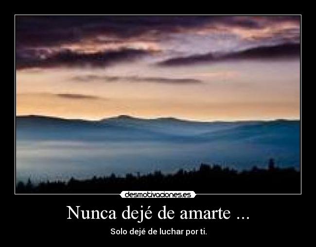 Nunca dejé de amarte ... - Solo dejé de luchar por ti.
