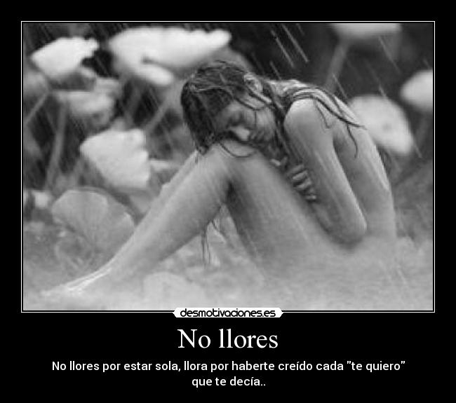 No llores - No llores por estar sola, llora por haberte creído cada te quiero que te decía..