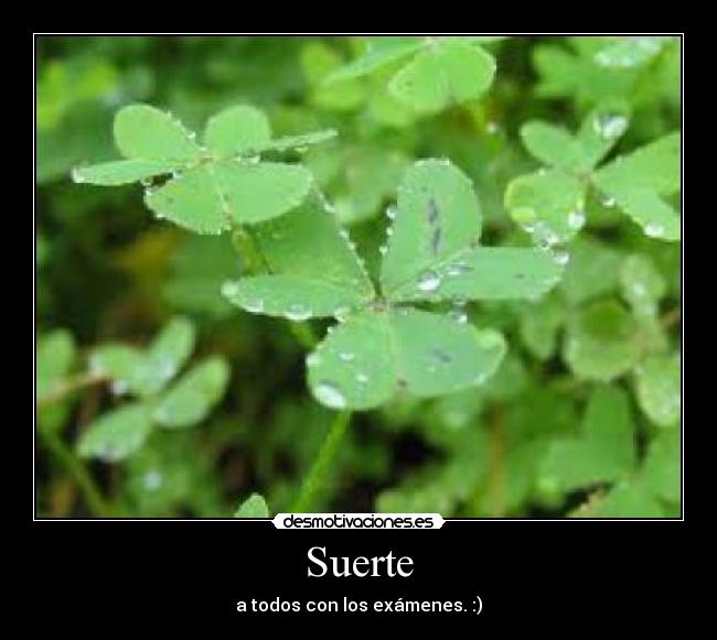 Suerte - a todos con los exámenes. :)