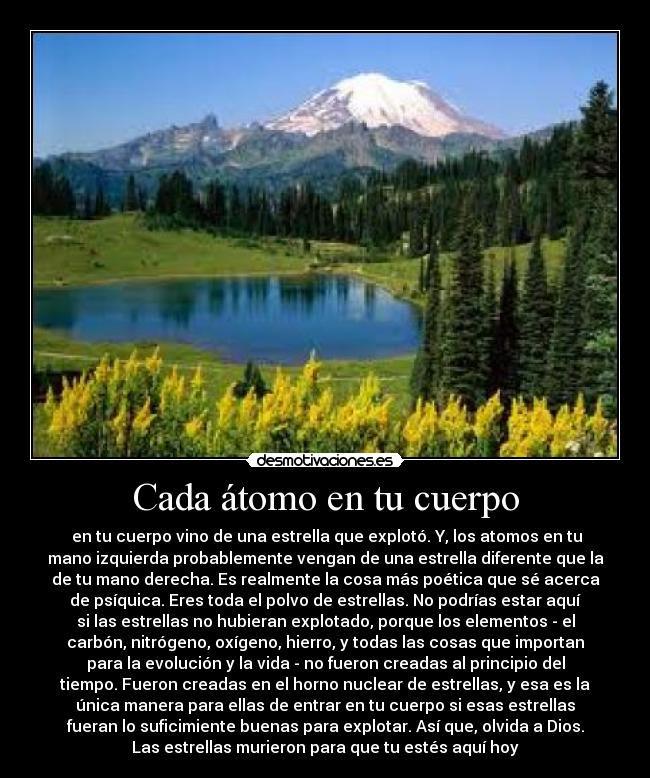 Cada átomo en tu cuerpo -