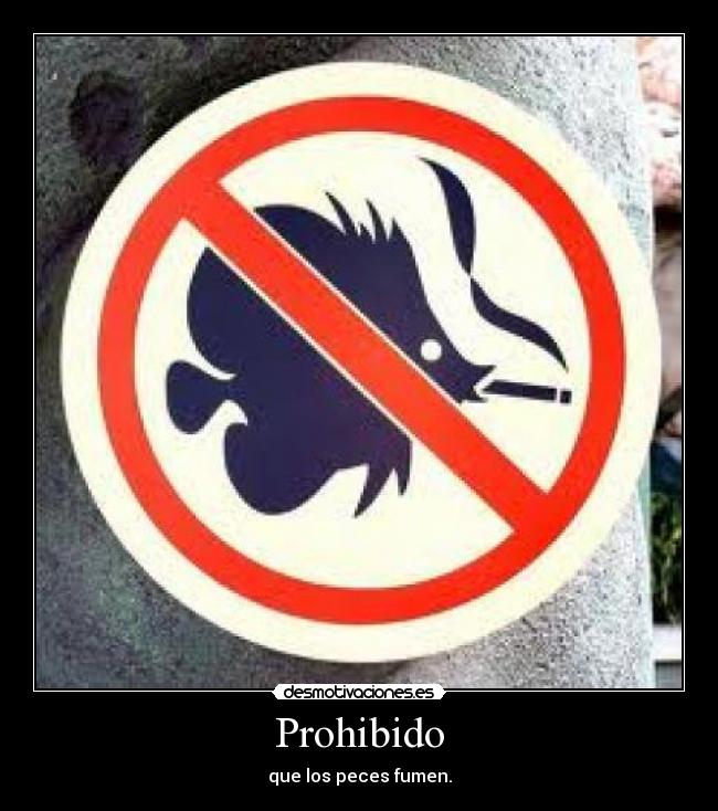 Prohibido - que los peces fumen.