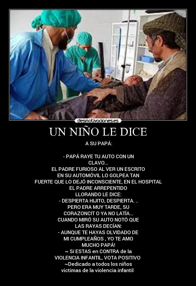 UN NIÑO LE DICE - 