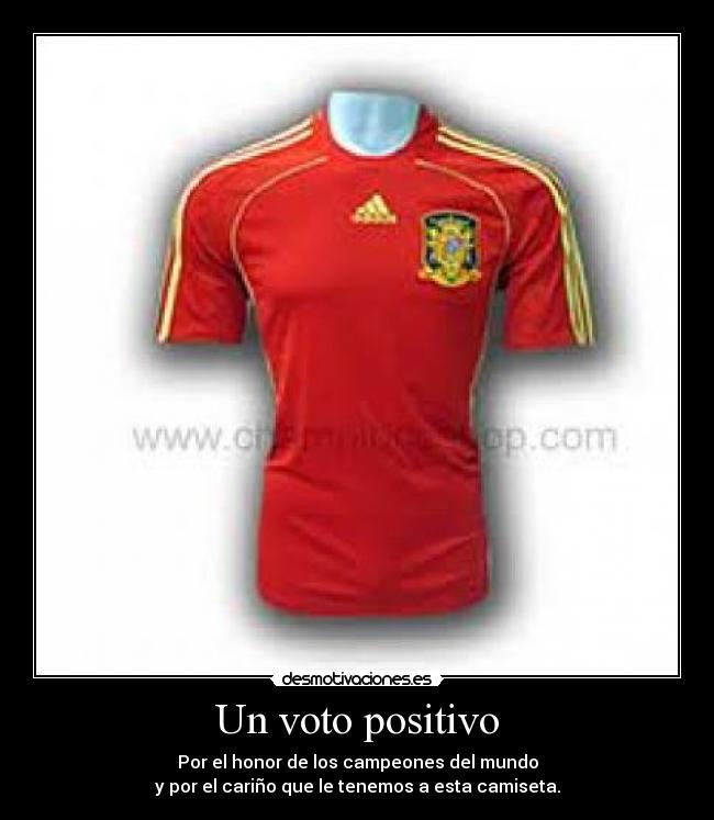 Un voto positivo - Por el honor de los campeones del mundo
y por el cariño que le tenemos a esta camiseta.
