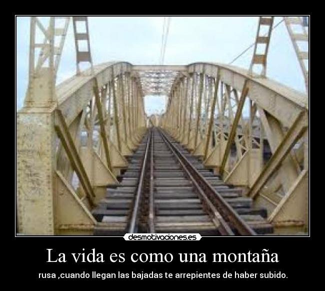 carteles vida vida como una montana rusa cuando llegan las bajadas arrepientes haber subido desmotivaciones