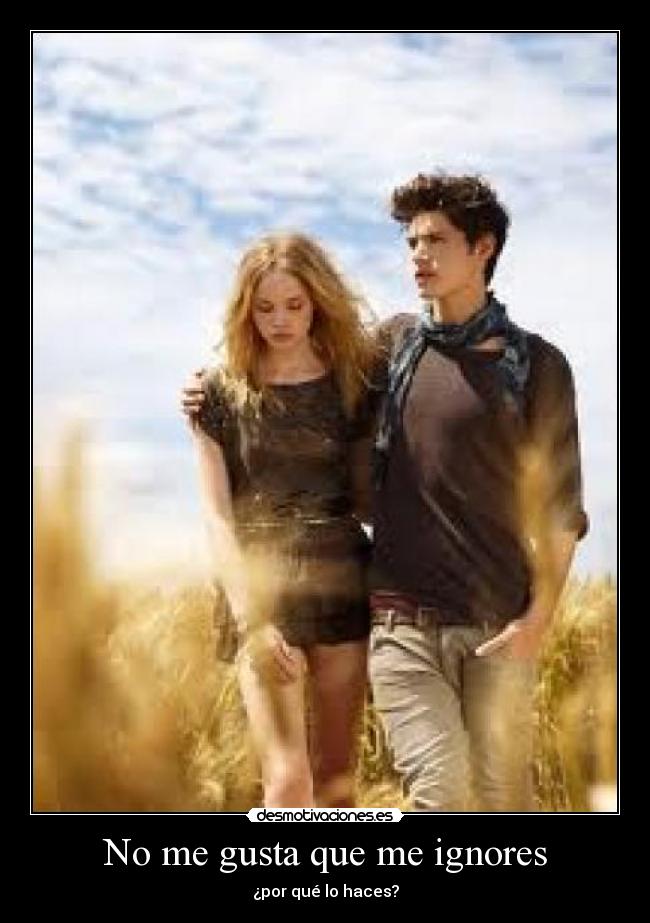 No me gusta que me ignores - ¿por qué lo haces?
