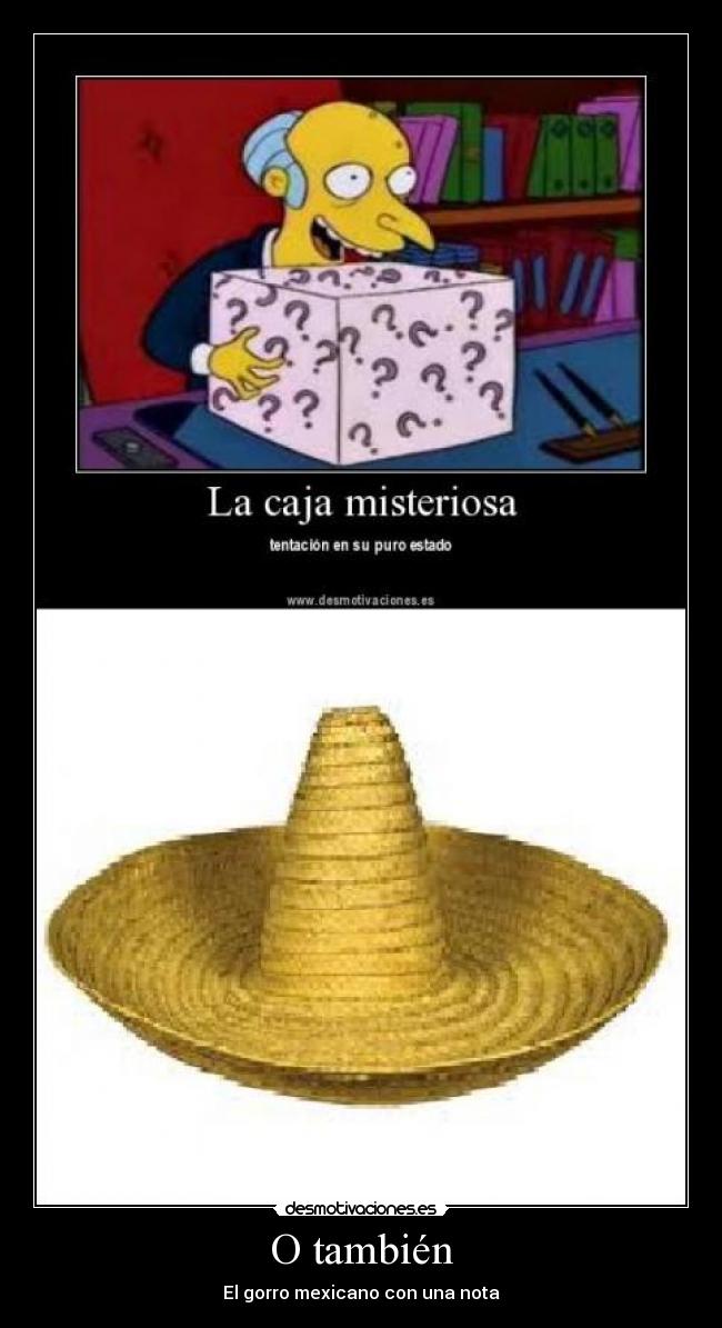 O también - El gorro mexicano con una nota