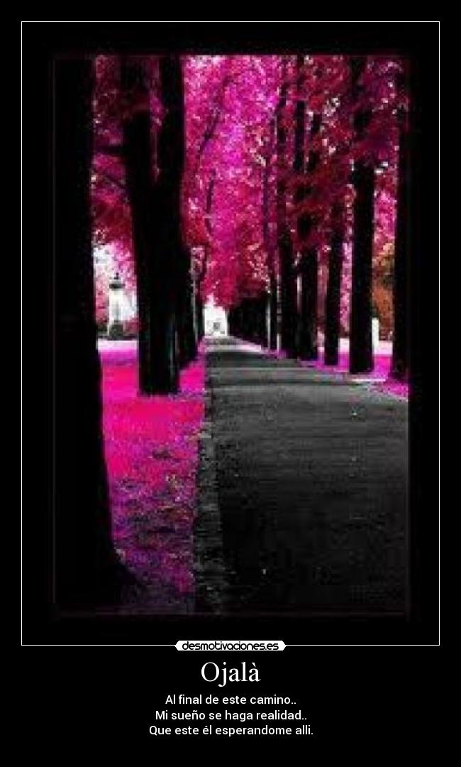 Ojalà - Al final de este camino..
Mi sueño se haga realidad..
Que este él esperandome alli.

