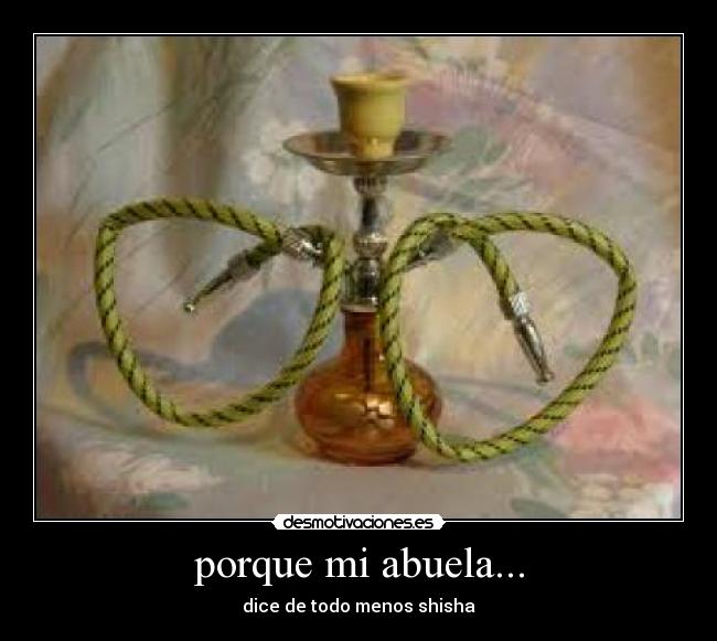 porque mi abuela... - dice de todo menos shisha