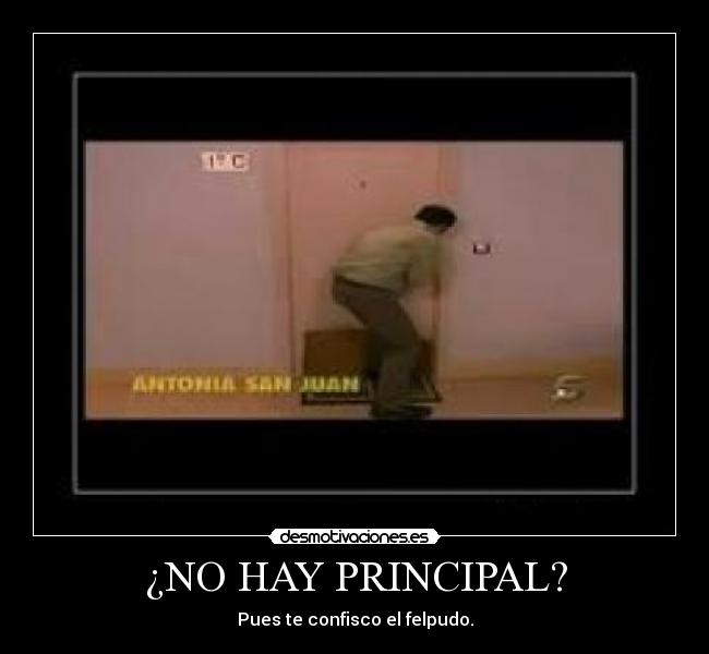¿NO HAY PRINCIPAL? - Pues te confisco el felpudo.
