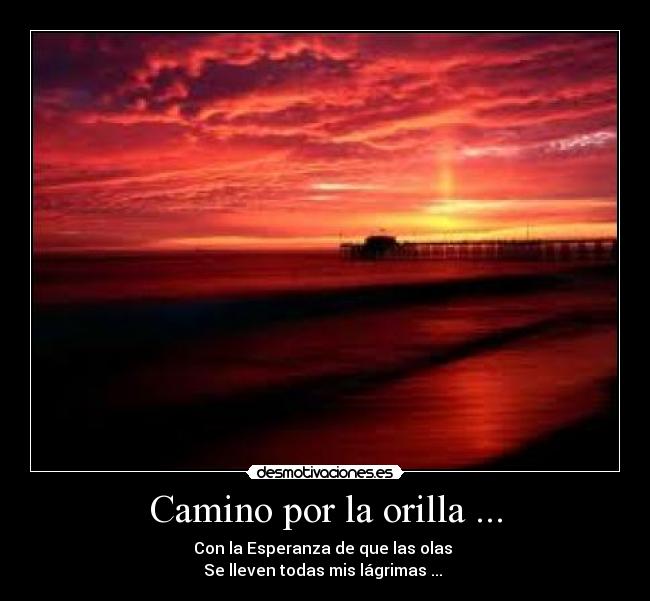 Camino por la orilla ... - Con la Esperanza de que las olas
Se lleven todas mis lágrimas ...