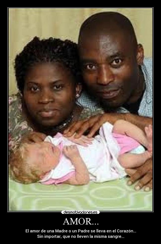AMOR... - El amor de una Madre o un Padre se lleva en el Corazón...
Sin importar, que no lleven la misma sangre...