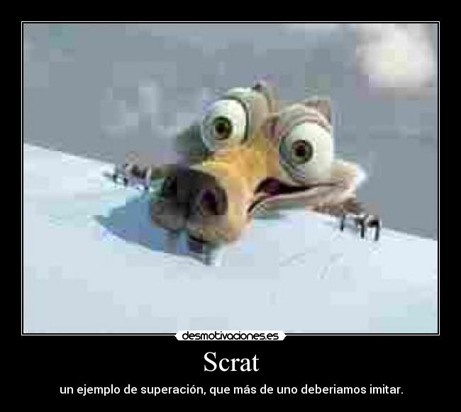Scrat - un ejemplo de superación, que más de uno deberiamos imitar.