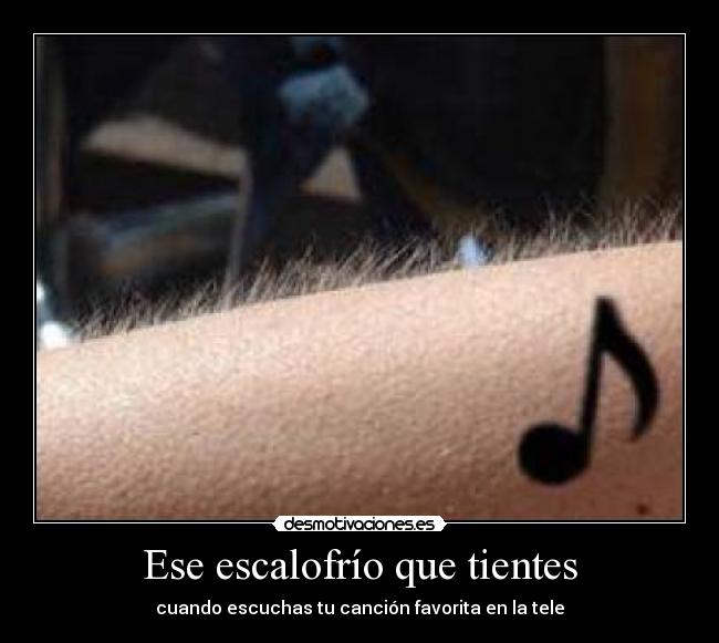 Ese escalofrío que tientes - cuando escuchas tu canción favorita en la tele