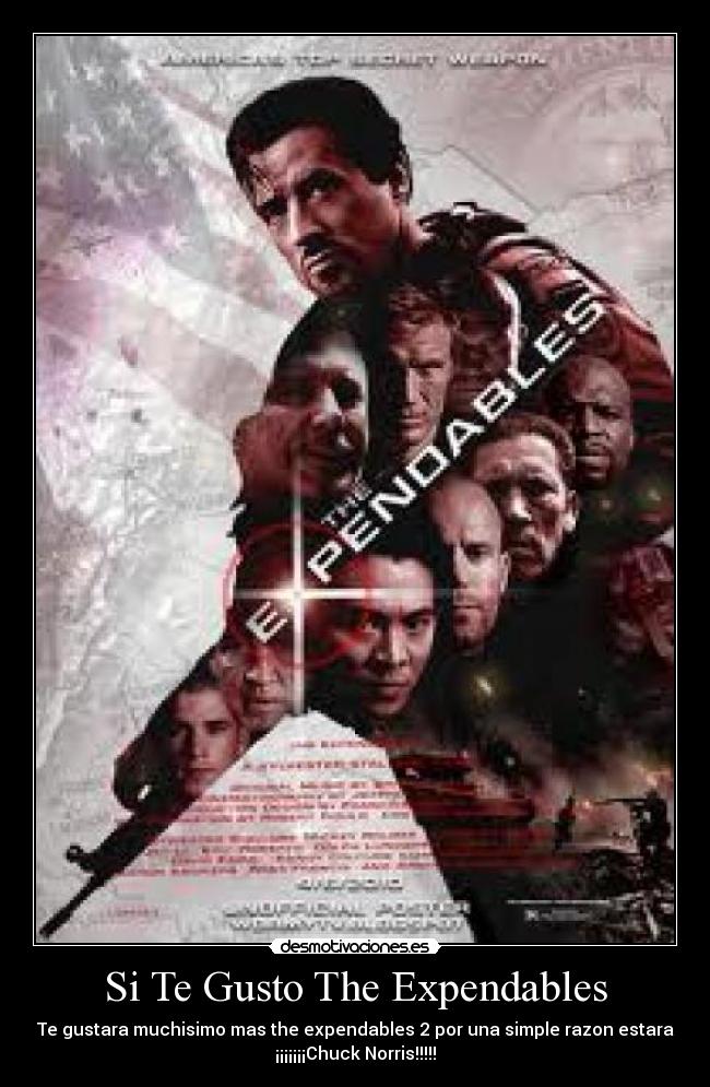 Si Te Gusto The Expendables - Te gustara muchisimo mas the expendables 2 por una simple razon estara
¡¡¡¡¡¡¡Chuck Norris!!!!!
