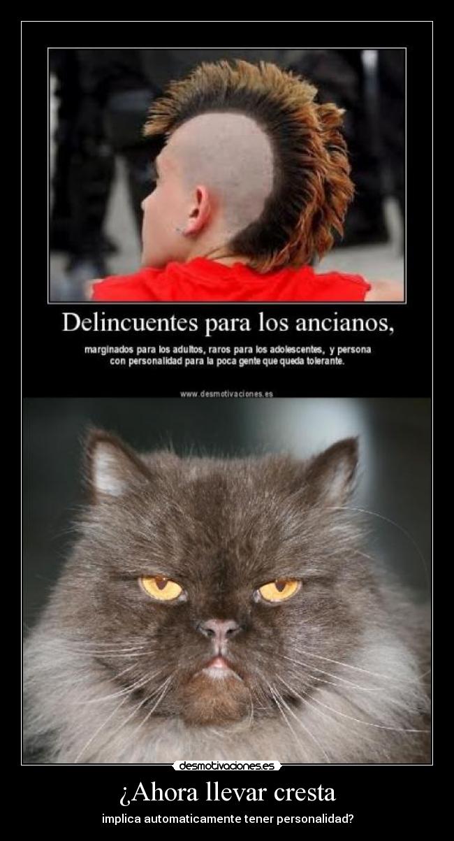 ¿Ahora llevar cresta - implica automaticamente tener personalidad?