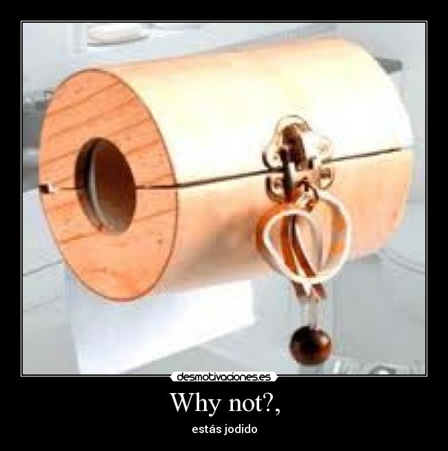 Why not?, - estás jodido