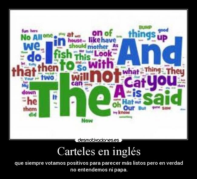 carteles ingles desmotivaciones