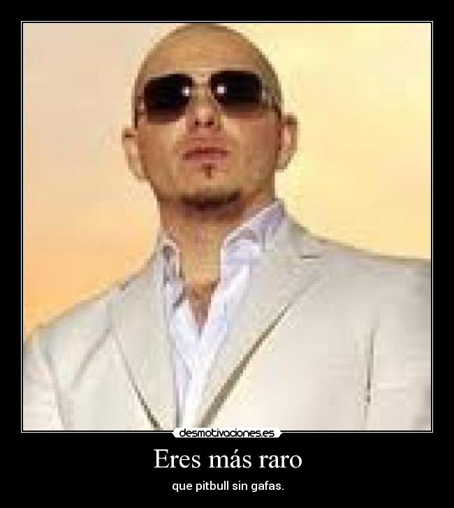 Eres más raro - que pitbull sin gafas.