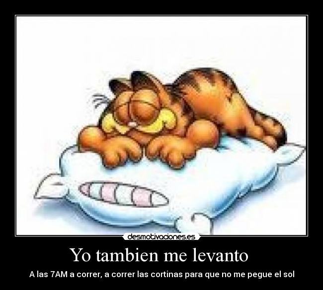 Yo tambien me levanto  - A las 7AM a correr, a correr las cortinas para que no me pegue el sol
