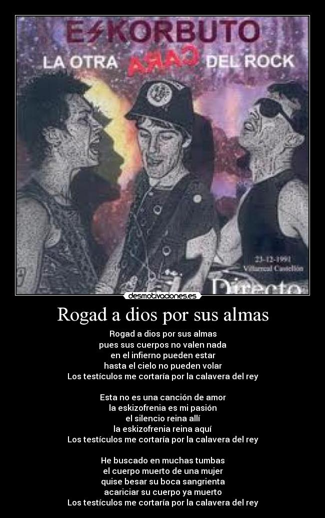 Rogad a dios por sus almas -