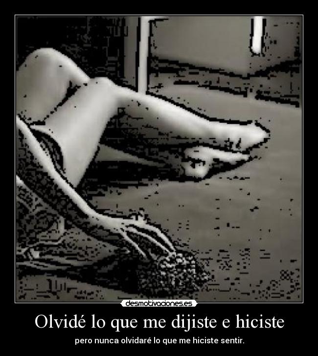 Olvidé lo que me dijiste e hiciste - pero nunca olvidaré lo que me hiciste sentir.