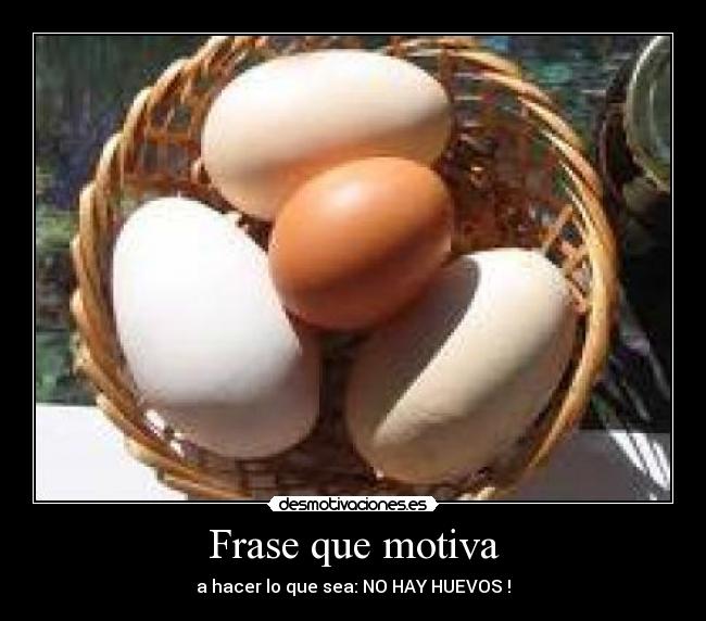 Frase que motiva - a hacer lo que sea: NO HAY HUEVOS !