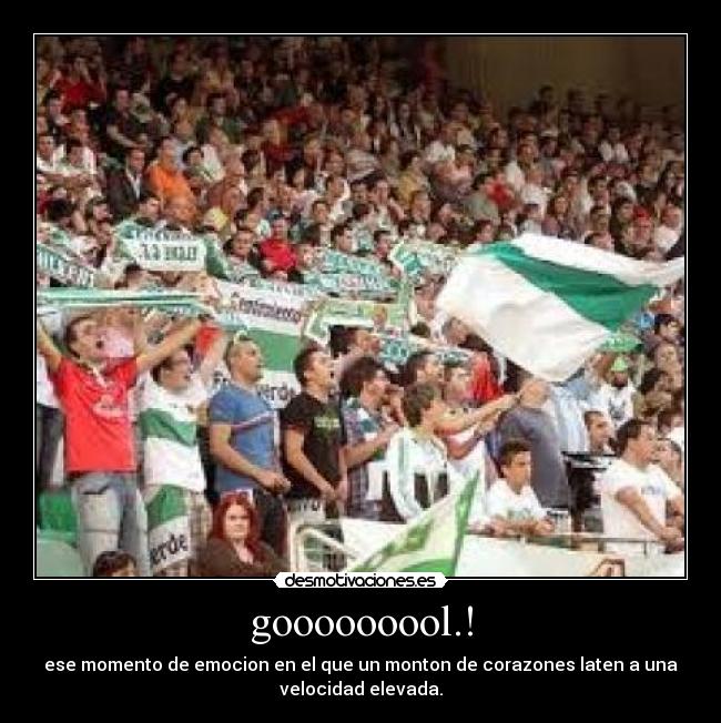 gooooooool.! - ese momento de emocion en el que un monton de corazones laten a una
velocidad elevada.