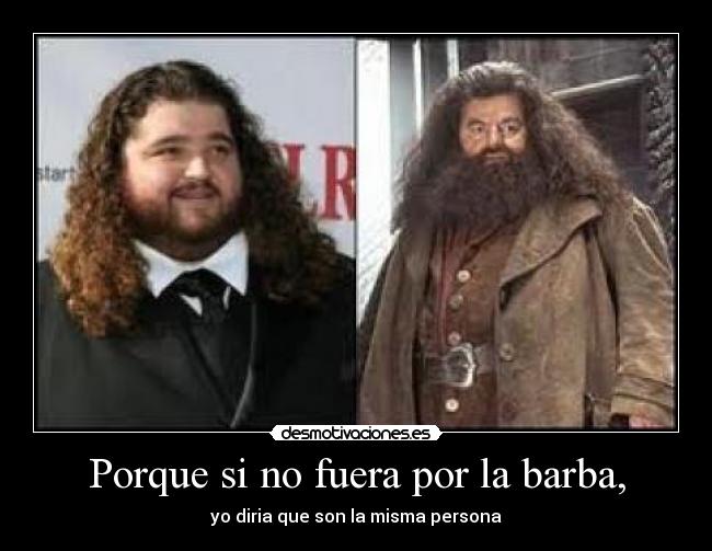 Porque si no fuera por la barba, - yo diria que son la misma persona