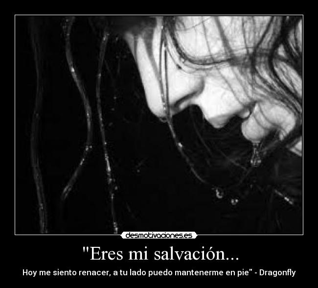 Eres mi salvación... - Hoy me siento renacer, a tu lado puedo mantenerme en pie - Dragonfly