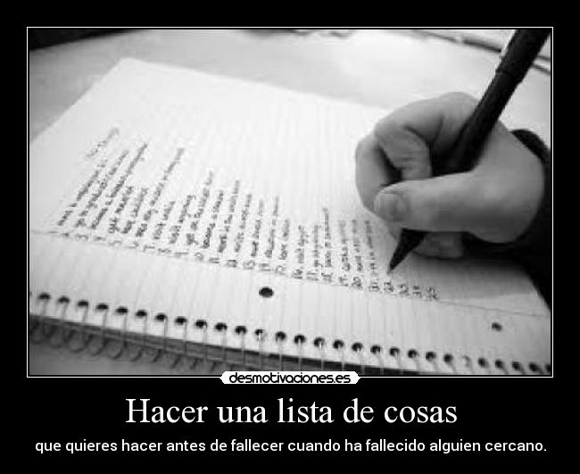 Hacer una lista de cosas - 